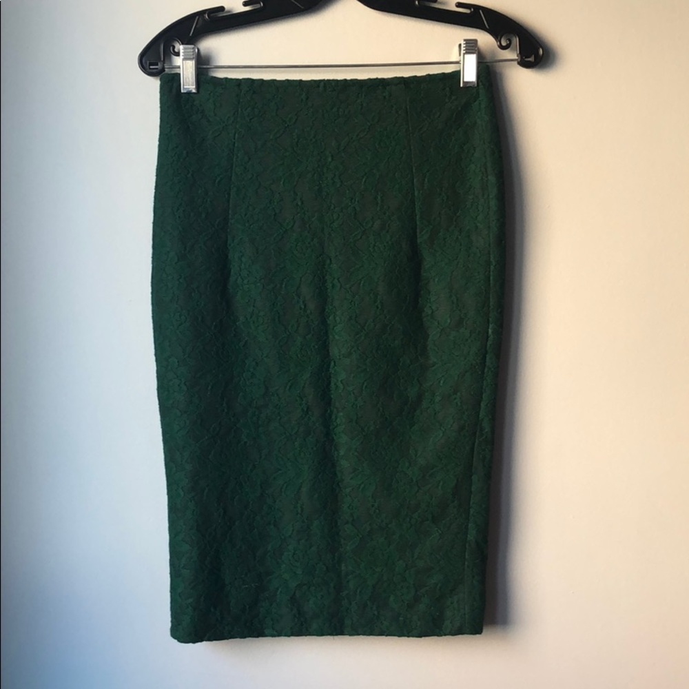 Zara lace green pencil skirt